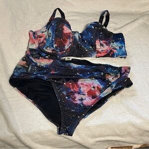 Swimsuits For All Galaxy Print Bikini - Size 24